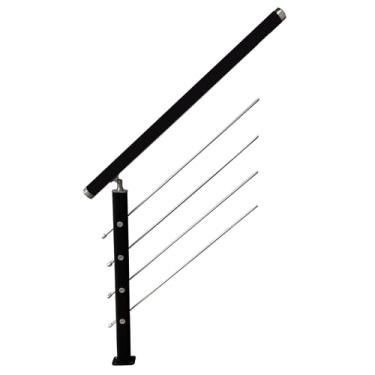 Imagem de Flexível Corrimãos simples para degraus ao ar livre, degraus interiores, suporte para balaústres de escada, poste para degraus de concreto ou escadas de madeira Espesso