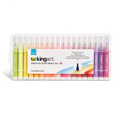 Imagem de Marcadores de ilustração em aquarela KINGART 405-36 Brush Ti
