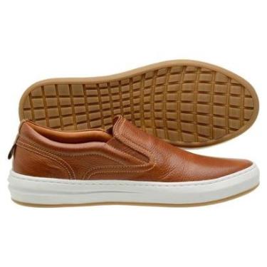 Imagem de SAPATILHA MASCULINA CONFORTO FORRADA COURO 12051 KM TABACO-Masculino