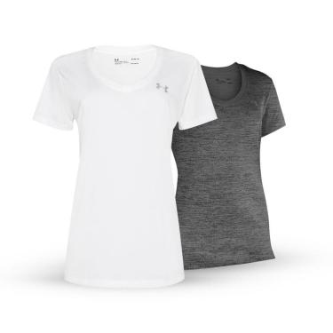 Imagem de Kit 2 Camisetas Femininas Tech Short Sleeve V Neck Under Armour-Feminino