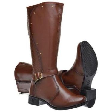 Imagem de Bota Montaria Outono Inverno Feminina Resistente Cano Alto 221-Feminino