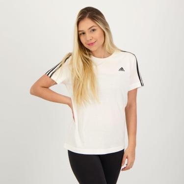 Imagem de Camiseta Adidas ESS 3 Listras Feminina Branca-Feminino