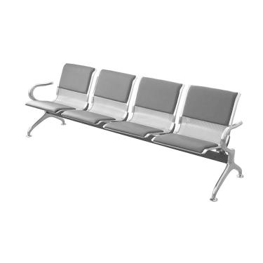 Imagem de Longarina Montreal 4 Lugares com Almofada - Cinza