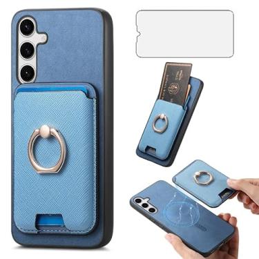 Imagem de Asuwish Capa de celular para Samsung Galaxy S24 Plus S24+ 5G carteira celular com protetor de tela de vidro temperado anel fino suporte compartimento para cartão de crédito S24plus 24S + S 24 24+