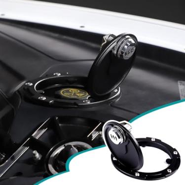 Imagem de Hudiriy Tampa do tanque de combustível de bloqueio do código do motor do carro. Acessórios compatíveis com Corvette C8 2020-2023, tampa de combustível de trava, peças decorativas da tampa do tanque de