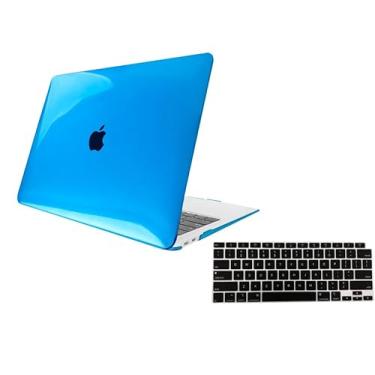 Imagem de Kit Capa Case Para Macbook Air 13 Polegadas A2337 A1932 A2179 + Película de Teclado CHIP M1 Fabricação 2018 a 2021 (Azul Royal Cristal)