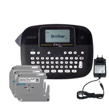 Imagem de Combo Rotulador Eletrônico Preto Ptm95bkbp +  3 Fitas M231 + Fonte 9v 