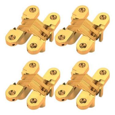 Imagem de Kit 4 Dobradiça Invisível 60mm Oculta Escondida + 4 Parafusos - Rayco