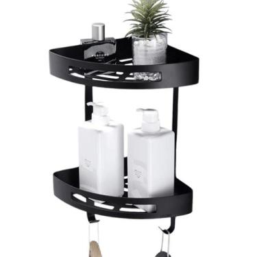 Imagem de Suporte De Canto Banheiro 2 Prateleiras Box Organizador Shampoo Condic