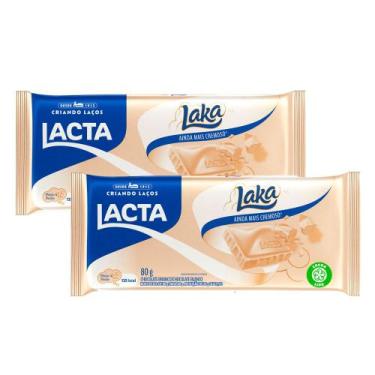 Imagem de Kit 2 Chocolate Branco Lacta Laka 80g