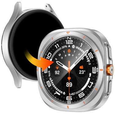 Imagem de LETOID Capa protetora de tela para Samsung Galaxy Watch 7 de 44 mm [parece Galaxy Watch Ultra] Capa protetora robusta de 44 mm com acessórios de filme de vidro temperado 9H integrados para Watch7 -