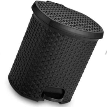 Imagem de Lixeira Cesto Lixo Cozinha Banheiro Pedal 6 L Rattan PRETO - PLASNORTO