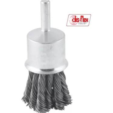 Imagem de Escova  Aço Pincel Trançado 30mm P/ Furadeira C/ Haste 1/4 - DISFLEX