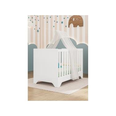 Imagem de Berço Retrô Moveis Peroba Popy Americano mini cama MDF, Branco