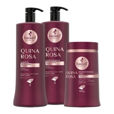 Imagem de Kit Haskell Quina Rosa Sh Condicionador e Mascara 1L