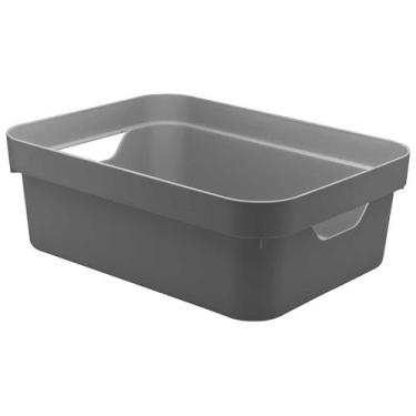 Imagem de Caixa Plástica 10,5L Organizadora Multiuso OU Cube Cinza
