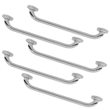 Imagem de Barra Alça Apoio Kit 5 Uni Inox Suporte Cadeirante Deficiente Banheiro