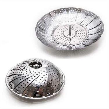 Imagem de Cesto Cozimento A Vapor Inox - Legumes Cozinha Panelas Casa