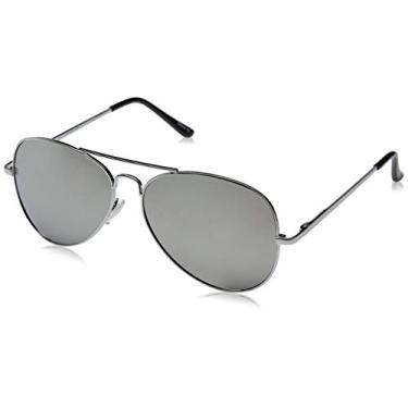Imagem de Óculos de sol aviador ZeroUV, espelhado, pacote com 1, prateado