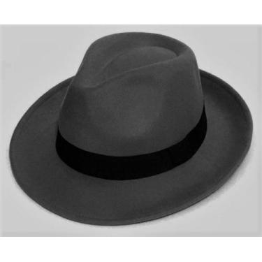 Imagem de Chapéu Fedora Feltro Aba Grande Unissex - HHW, Cinza