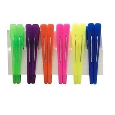 Imagem de Kit Bico De Pato Plástico/Salão Para Cabelo - presilhas, Colorida