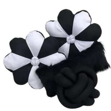 Imagem de Almofadas Flor + Baguete + Nó Luxo - Gaby Flor Confecções, Preto