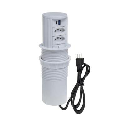 Imagem de Torre De Tomada Totem Slim Manual 2 Tomadas 10A 2 USB 9.0A - CONNECT C