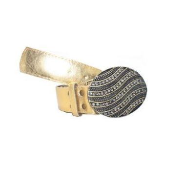 Imagem de Cinto feminino em couro fivela redonda com detalhes em strass  ma2504 