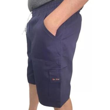 Imagem de Bermuda Masculina Sarja Brim Algodão 4 Bolsos - juc men, Azul, GG