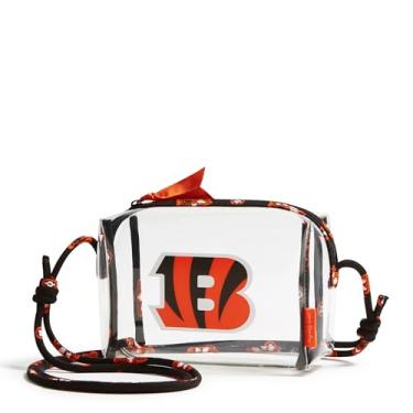 Imagem de Vera Bradley Bolsa tiracolo feminina transparente NFL (várias equipes disponíveis), Bandana Cincinnatibengalsonpreto/laranja, One Size