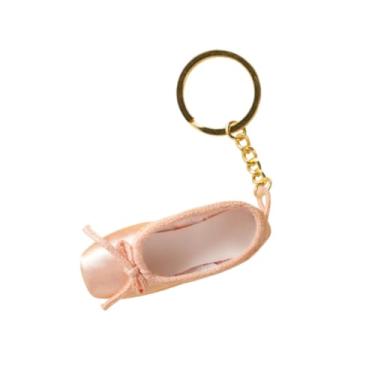 Imagem de TTETTZ Chaveiro de Sapato de Balé Elegante Compacto Chaveiro de Carro para Mochila Festa Aniversário Bolsa, Champanhe Ouro