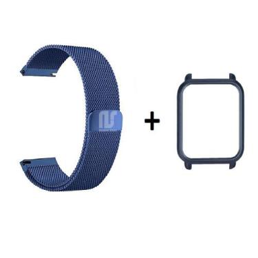 Imagem de Kit Pulseira Compatível com Amazfit Bip De Metal / Aço - Magnética + C