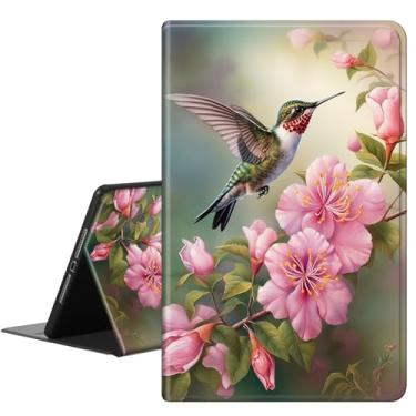 Imagem de RAUEDWDJS Capa para Samsung Galaxy Tab S8 11 polegadas 2022/S7 2020, capa inteligente fina de couro PU com suporte S-Pen + hibernar/despertar automático, pássaros flores rosa