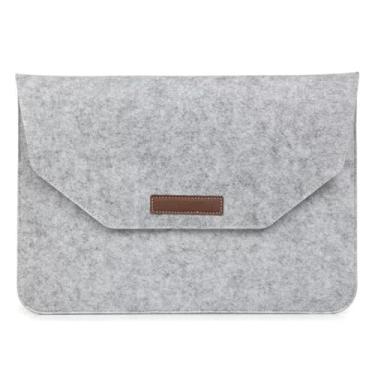 Imagem de Bolsa de feltro para laptop, tablet PC, capa ultrafina para transporte de negócios, bolsa protetora, compatível com Apple MacBook, Acer Dell HP Microsoft Notebook (cinza claro, 35.6 cm)