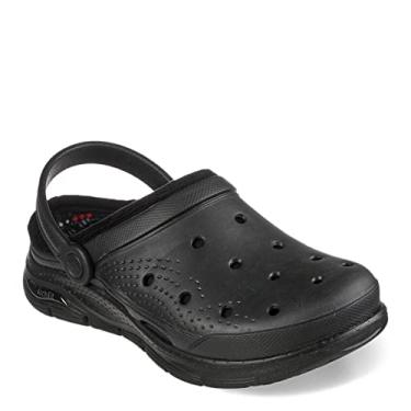Imagem de Skechers Feminino, espumas: Forrado com ajuste de arco - Clog aconchegante, Preto, 6