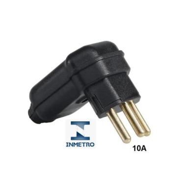 Imagem de Plugue de tomada 10A 90 3 Pinos (2P+T) Reforçado com Cabo Prença - Pre