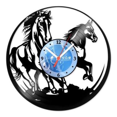 Imagem de Relógio De Parede Disco Vinil Animais - Cavalos - VAN-169 - Modernarte
