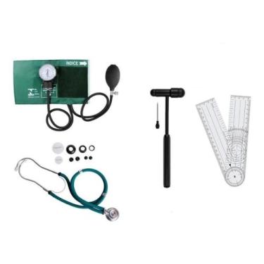 Imagem de Kit De Fisioterapia Goniometro Martelo Buck Esteto Esfigmo - Premium, 