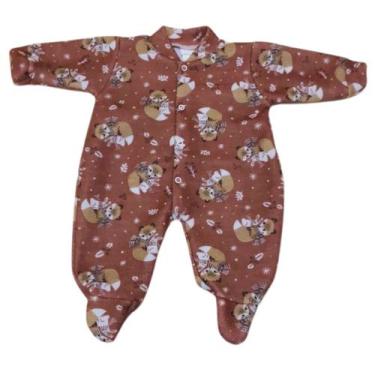 Imagem de Macacão Pijama Longo Bebê Menina Soft com Pezinho Inverno - Sophi, Mar