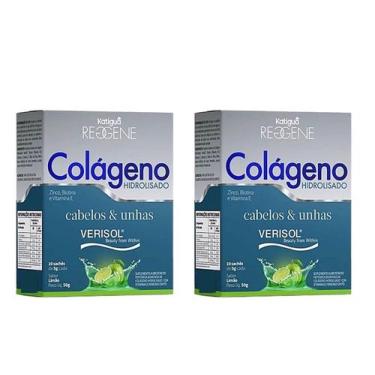 Imagem de Kit 2 Colágeno Hidrolisado Verisol Cabelos/unhas 10 Sachês Limão - Kat