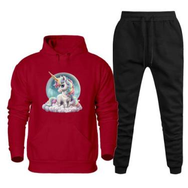 Imagem de Conjunto Abrigo Moletom Quentinho Plus Size Feminino Estampado Com Cal