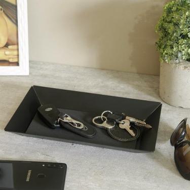 Imagem de Bandeja Porta Chaves de Mesa - Aço - Preto Fosco - Maxx Diamond