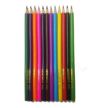 Imagem de Lápis De Cor Redondo Escolar 12 Cores Colorir Leo & Leo - Leonora