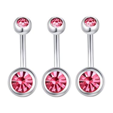 Imagem de Decentraland 3 peças de zircão branco esférico 1,6 mm (14G) piercing de umbigo piercing corporal halteres piercing joias titânio aço cirúrgico aço inoxidável 10 mm, 1.6mm(14G),L-10mm, Aço inoxidável,