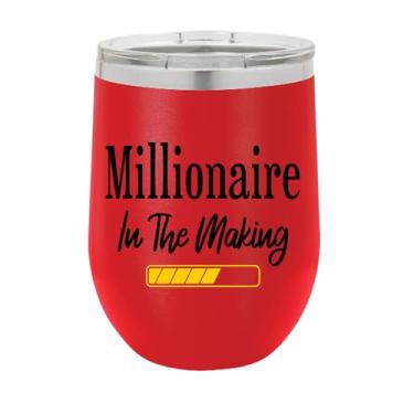 Imagem de Copo de vinho I'm A Millionaire, presente para milionário, copo de vinho de aço inoxidável de 340 g, presentes para ele, para ela, para meninos, para meninas, aniversário, ideia de presente de Natal