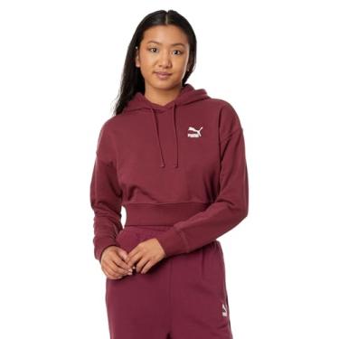 Imagem de PUMA Moletom com capuz clássico cropped jaspe escuro GG