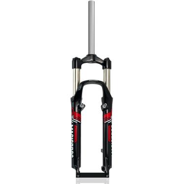 Imagem de Garfo de suspensão para MTB Garfo dianteiro para bicicleta de montanha de 26 polegadas 100mm para viagem Garfo mecânico de liga de alumínio 1 1/8 tubo reto controle de ombro QR 9mm Freio dis