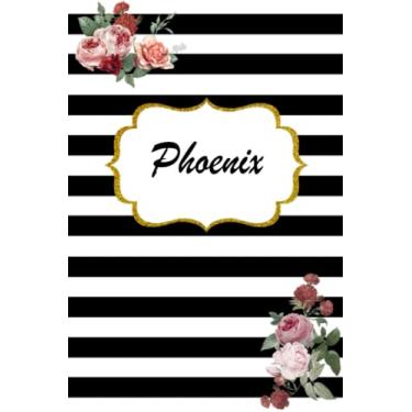 Imagem de Phoenix: Classic Floral Personalized Notebook/Journal/ Log Book/ Planner With Name, 110 pages of your selected paper, planner. Size: 6” x 9”