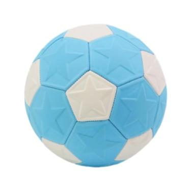 Imagem de rockible Bola de futebol de treinamento tamanho 5, bola oficial de futebol de borracha EVA da moda para recreação, presente para equipe, diversão interna e
