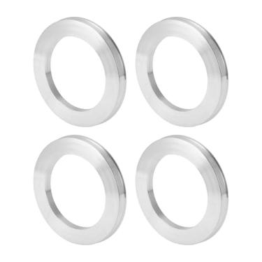 Imagem de INFINAUTO Anéis centralizados no cubo da roda do carro OD 106,1 mm para ID 74,1 mm eixo central de rodas amortecedores Hubrings liga de alumínio tom prata durável